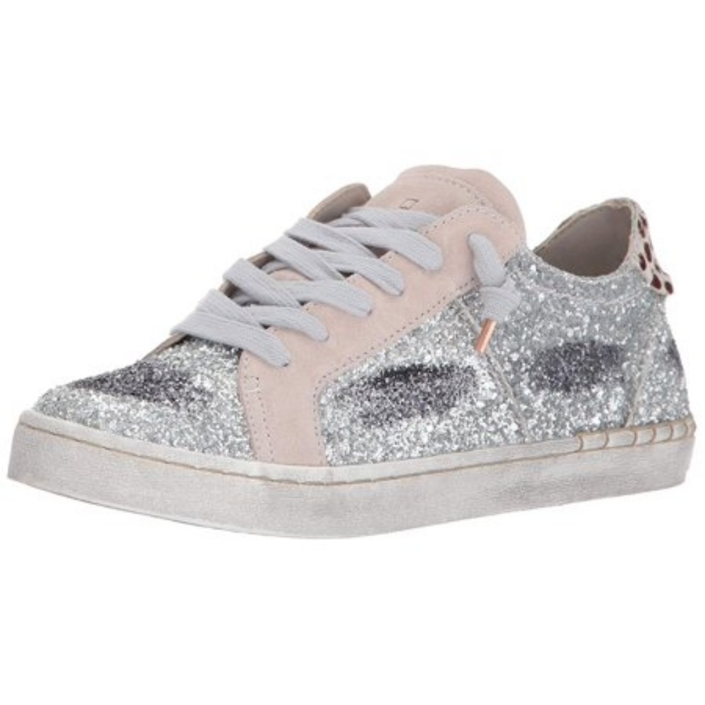 Dolce Vita Silver Glitter & Blush Low-Top Sneakers